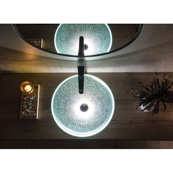 Lavabo rotondo in vetro ø 42 cm Ice – Sapho-image-1
