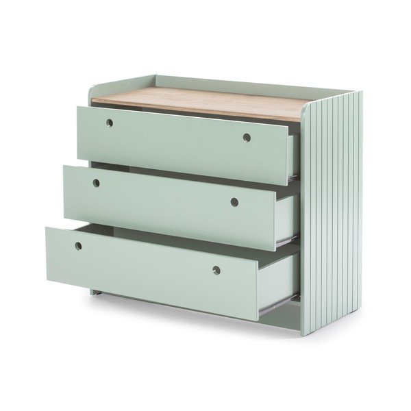 Cassettiera verde con 3 cassetti Monte - Marckeric-image-2