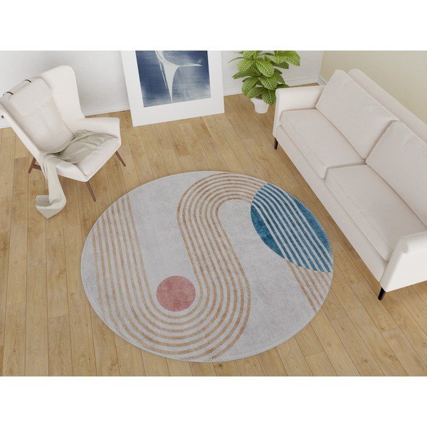 Tappeto rotondo lavabile ø 120 cm Yuvarlak - Vitaus-image-1