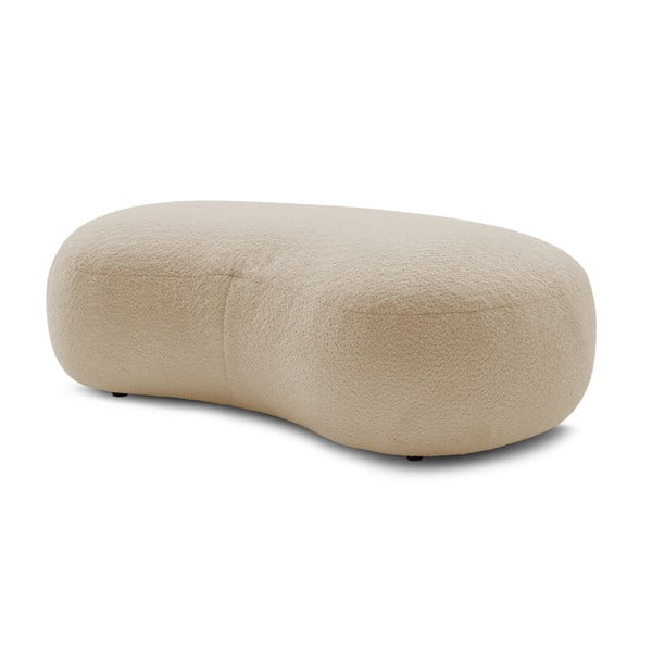 Pouf in tessuto bouclé beige Saint-Germain - Bobochic Paris-image-3