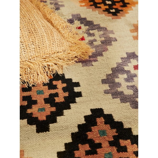 Tappeto rosso in lana reversibile/tessuto a mano 160x230 cm Kamal Kian – Nouristan-image-2