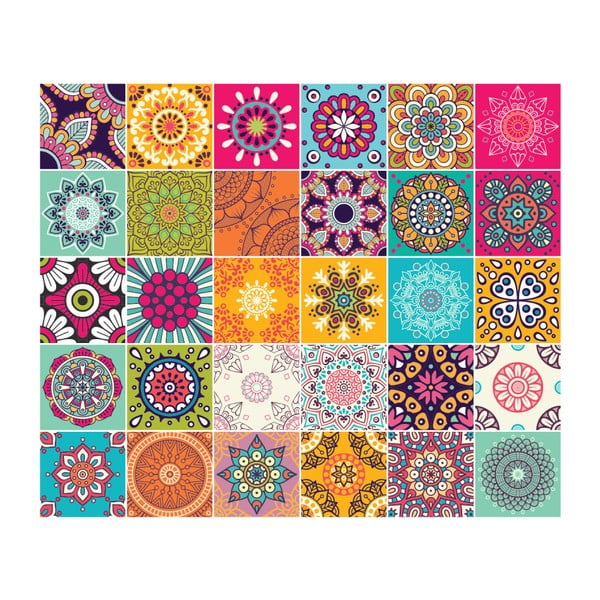 Set di 30 adesivi murali Tiles Azulejos , 15 x 15 cm Mariska - Ambiance-image-2