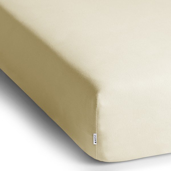 Lenzuolo con angoli beige in jersey 120x200 cm Amber – Restilo-image-2