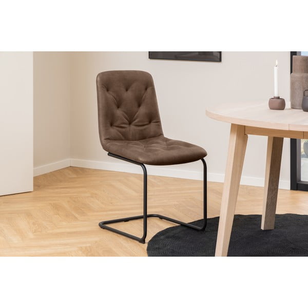 Set di 2 sedie da pranzo in similpelle marrone Kira - Actona-image-1