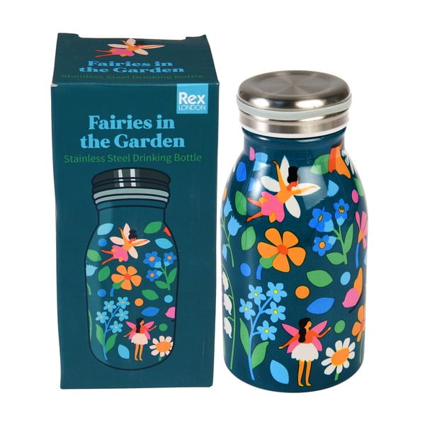 Bottiglia per bambini blu in acciaio inox 250 ml Fairies in the Garden – Rex London-image-3