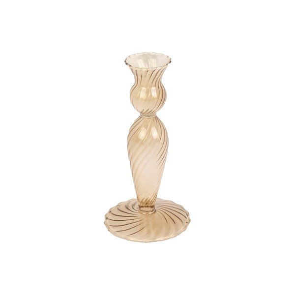 Portacandele in vetro marrone chiaro, altezza 17 cm Swirl - PT LIVING