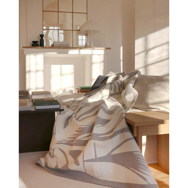 Coperta grigio chiaro 165x200 cm Lino – noo.ma-image-1