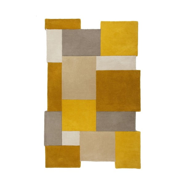 Tappeto in lana giallo/beige 150x240 cm Collage - Flair Rugs
