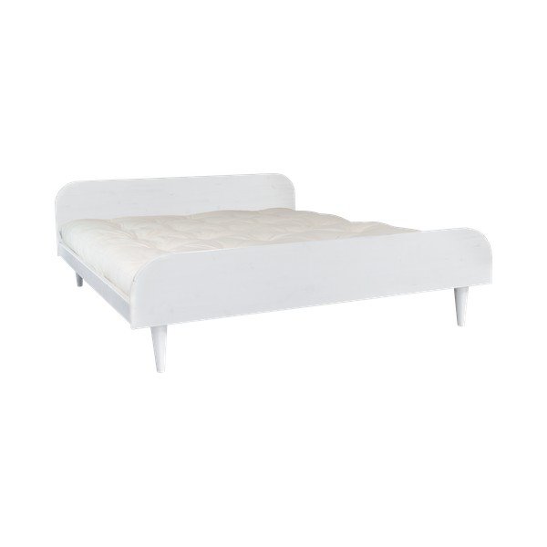 Dvoulůžková postel z borovicového dřeva s matrací Karup Design Twist Double Latex White/Natural, 140 x 200 cm