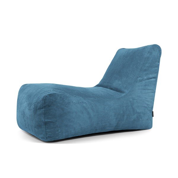 Puof a sacco blu con rivestimento in velluto a coste Lounge – SLOWDOWN