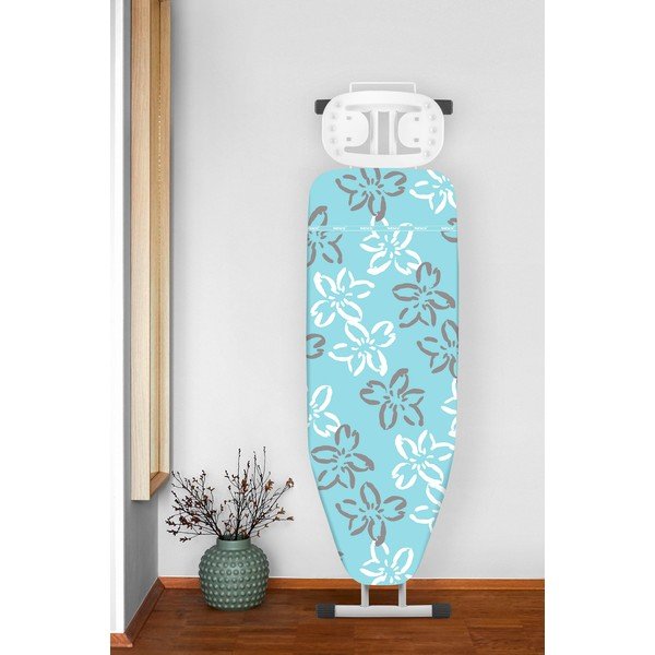 Copriasse da stiro in cotone blu Fiori M Comfort - Wenko-image-1