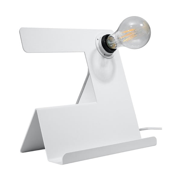 Lampada da tavolo bianca (altezza 24 cm) Gabriel - Nice Lamps