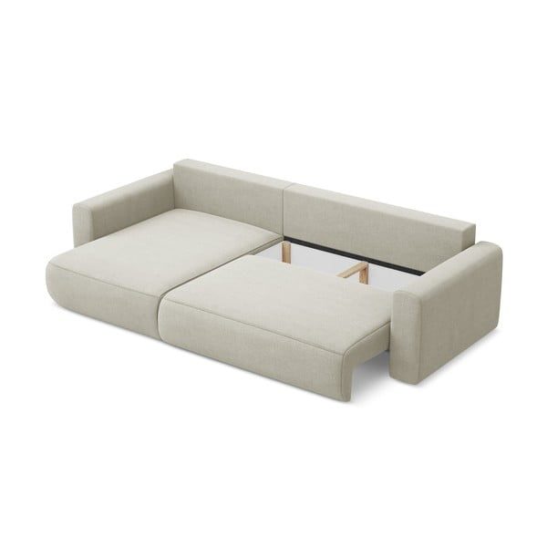 Divano angolare beige allungabile/con contenitore (con penisola a sinistra/con chaise lounge) Kapua – Makamii-image-3