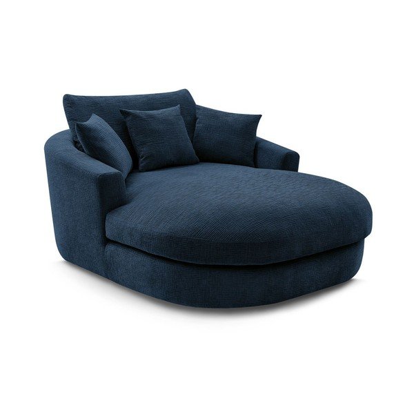 Poltrona blu scuro con rivestimento in ciniglia Belem – Bobochic Paris