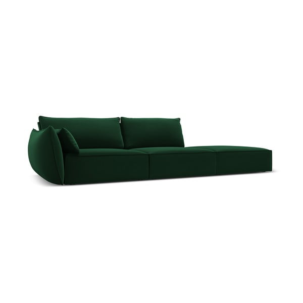 Divano verde scuro con penisola a sinistra con rivestimento in velluto 264 cm Vanda – Mazzini Sofas-image-2