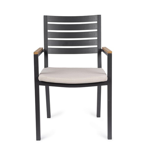 Sedia da esterno color antracite in metallo Henna – Bizzotto-image-2