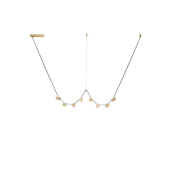 Lampadario LED color ottone in alluminio con paralume in vetro con intensità regolabile Luma – Nova Luce