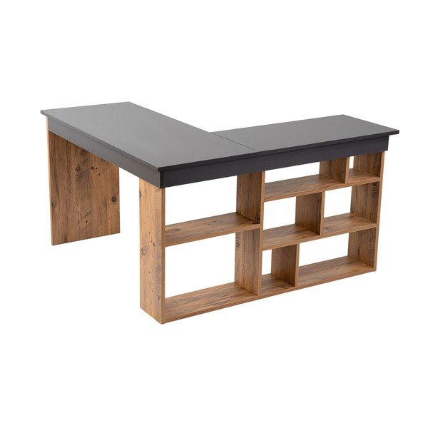 Scrivania angolare con effetto pino 120x130 cm Vesper – Kalune Design