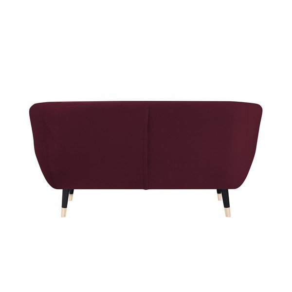 Divano rosso vino con gambe nere Amelie, 158 cm - Mazzini Sofas-image-4