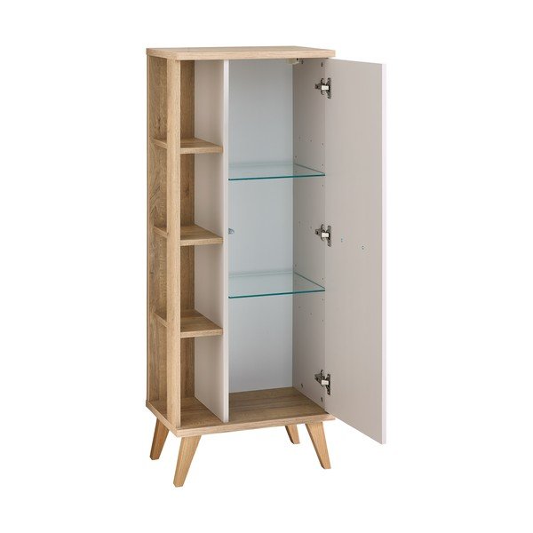 Mobile per bagno color crema con effetto rovere alto 50,5x128 cm Quickset 966 – Pelipal-image-2