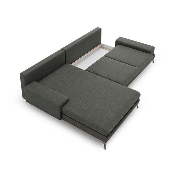 Divano letto angolare grigio scuro, angolo sinistro Planet - Windsor & Co Sofas-image-3