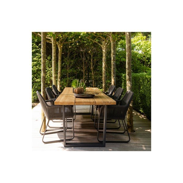 Sedia da giardino in metallo nero e grigio Plaza - Exotan-image-2