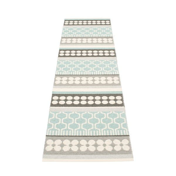 Passatoia da interno/esterno grigia/turchese 70x270 cm Asta Pale Turquoise – Pappelina