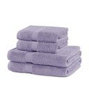 Asciugamani e teli da bagno in spugna di cotone alla lavanda in un set di 4 pezzi Marina - DecoKing