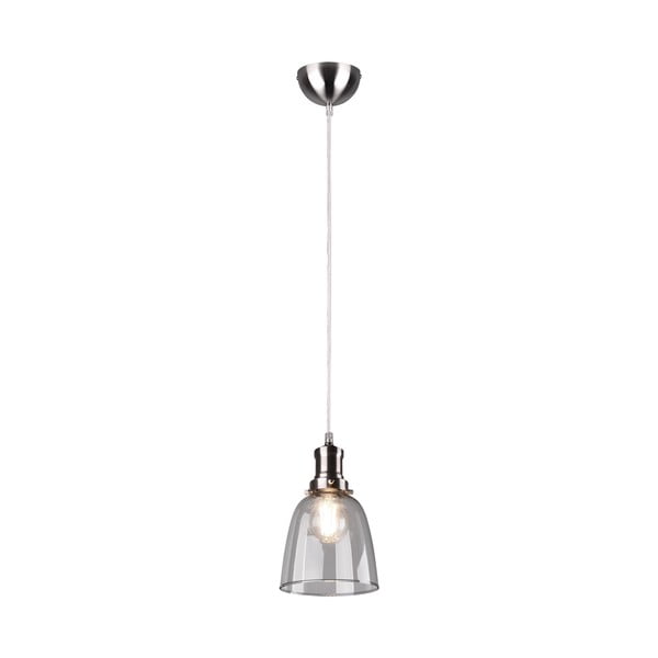 Lampadario argentato con paralume in vetro ø 14 cm Vita – Trio-image-1