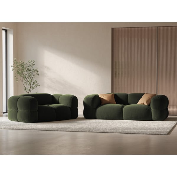 Divano verde con rivestimento in velluto 180 cm Loretto – Cosmopolitan Design-image-1