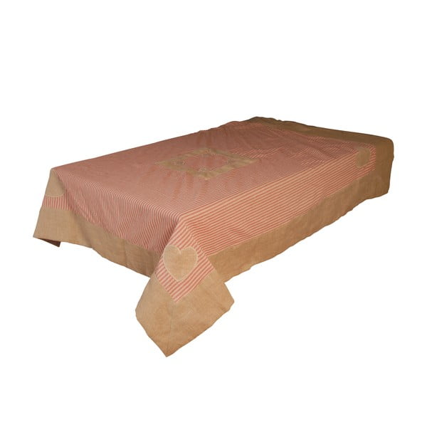 Tovaglia in cotone e lino Peach, 145 x 145 cm - Antic Line