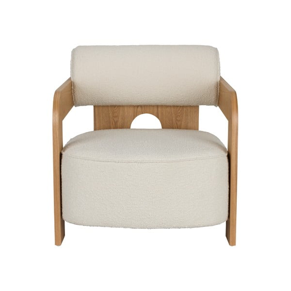 Poltrona beige con rivestimento in bouclé Oolong – Zuiver-image-2