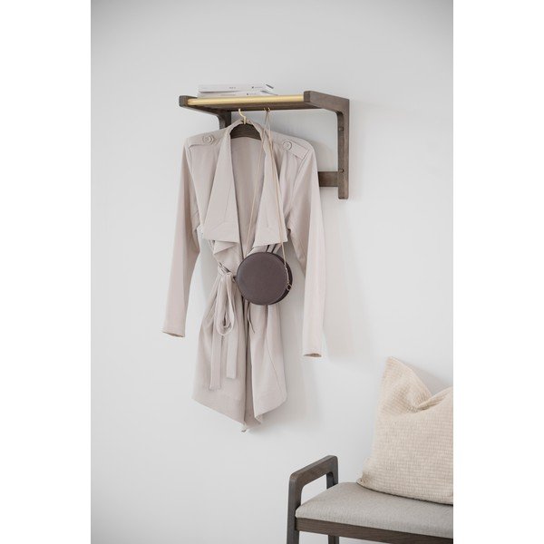 Appendiabiti da parete in rovere marrone scuro Inverness - Rowico-image-3