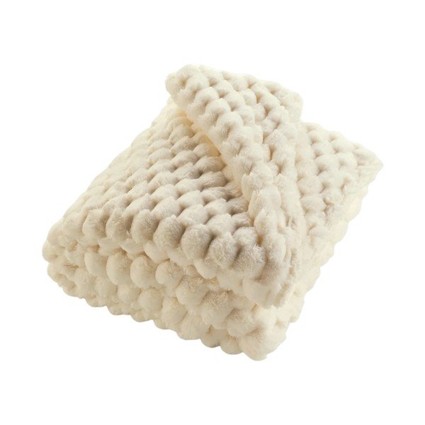 Coperta avorio in micropile 180x220 cm Frosty – douceur d'intérieur