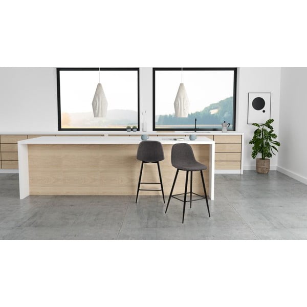 Set di sbagelli da bar grigi in imbottito 2 pz (altezza della seduta 65 cm) Wilma – Actona-image-2