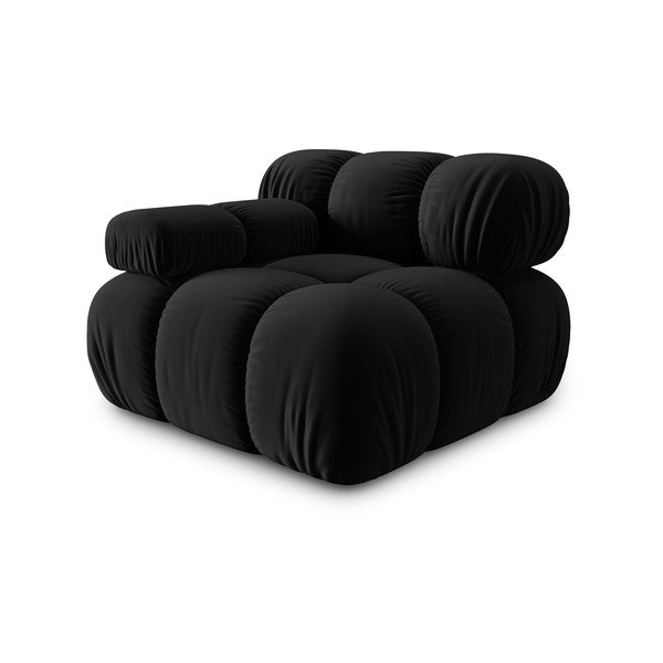 Modulo divano in velluto nero (angolo sinistro) Bellis - Micadoni Home-image-3