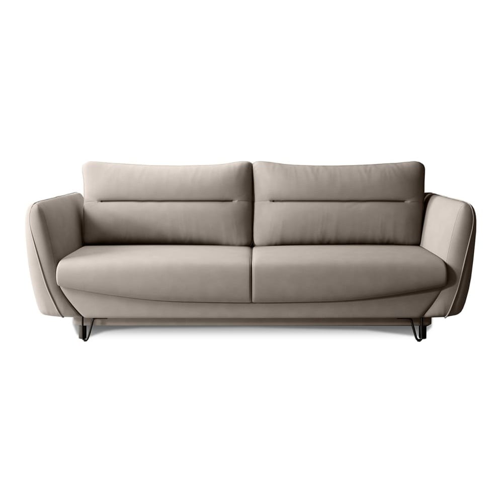 Divano beige allungabile/con contenitore e rivestimento in ciniglia 236 cm Silva – ELTAP | Divani