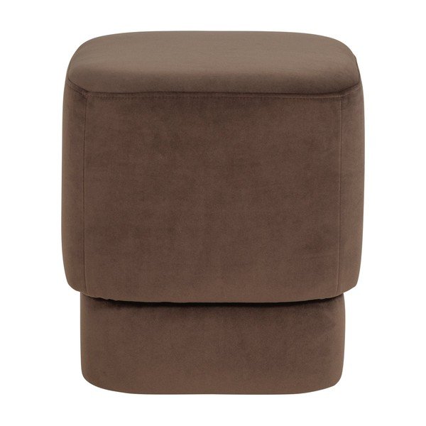 Poggiapiedi marrone con rivestimento in velluto Valen – WOOOD-image-3
