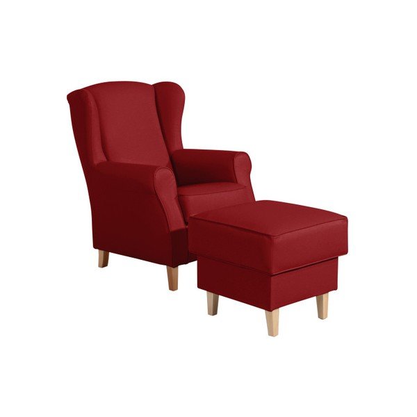 Lorris Poggiapiedi in similpelle rosso peperoncino - Max Winzer-image-1