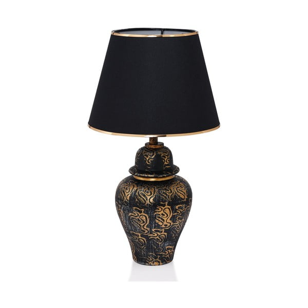 Lampada da tavolo nera con paralume in tessuto (altezza totale 54 cm) Derin – Opviq lights-image-2