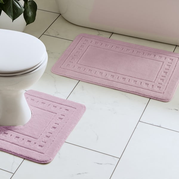 Set di tappetini per il bagno rosa chiaro 2 pz per WC 50x80 cm Armoni – Catherine Lansfield-image-1