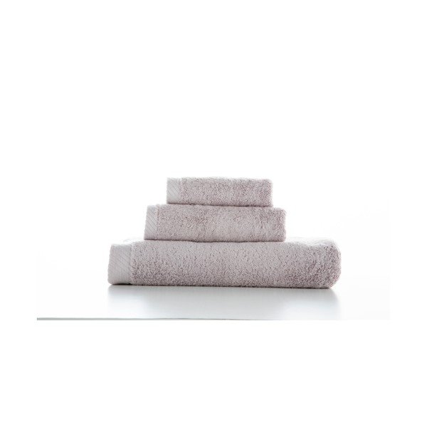 Set di 3 asciugamani in cotone grigio chiaro Lisa Coral - El Delfin