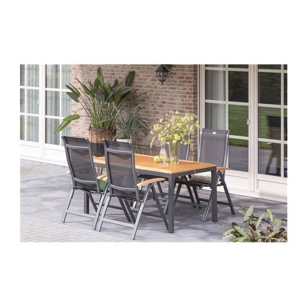 Sedia da giardino regolabile con braccioli in teak Alice - Hartman-image-1