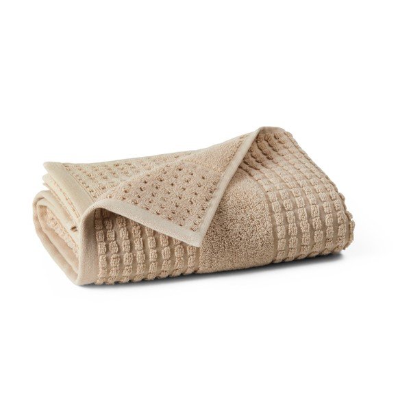 Asciugamano beige in cotone biologico 50x100 cm Check - JUNA-image-2