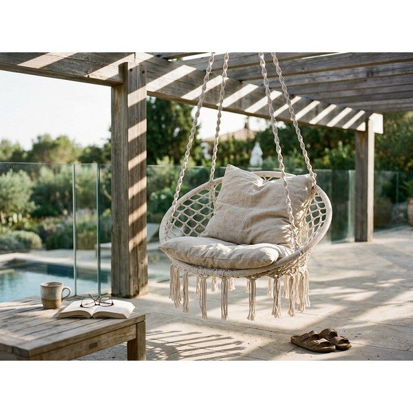 Poltrona sospesa beige Hylla - Bonami Essentials-image-1