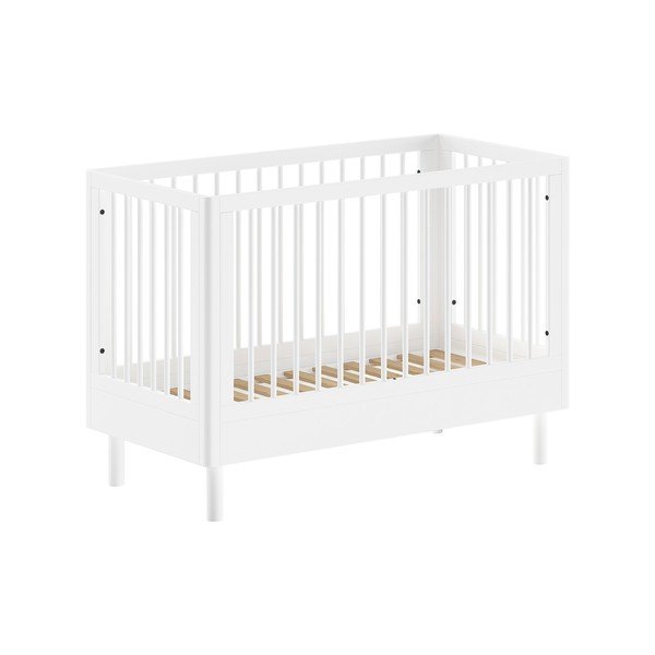 Lettino bianco in faggio massiccio con altezza regolabile 60x120 cm Forrest – Vipack-image-2