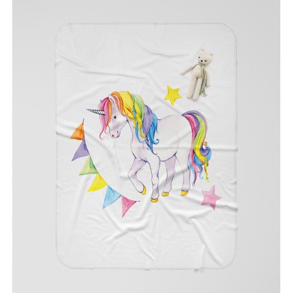 Dětská deka OYO Kids Colorful Unicorn, 120 x 160 cm