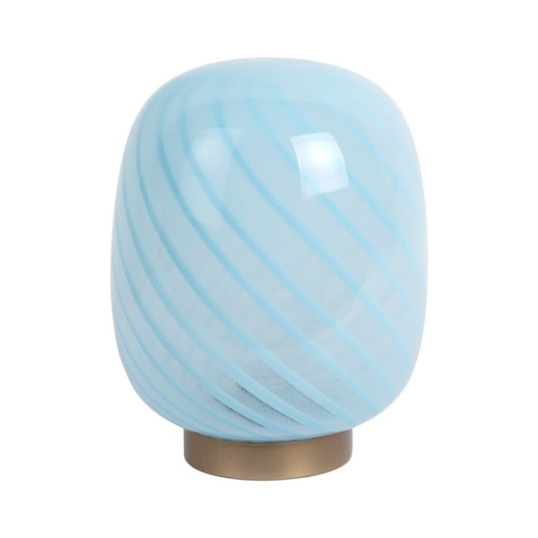 Lampada da tavolo azzurra con paralume in vetro (altezza totale 20 cm) Summer Globe – Leitmotiv