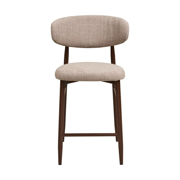 Sgabello da bar beige/marrone scuro imbottito (altezza della seduta 65 cm) Levanto – House Nordic-image-4