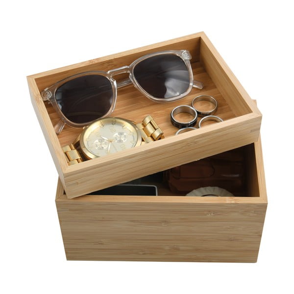 Organizer da bagno di colore naturale in bambù per cosmetici Isalys – MSV-image-4